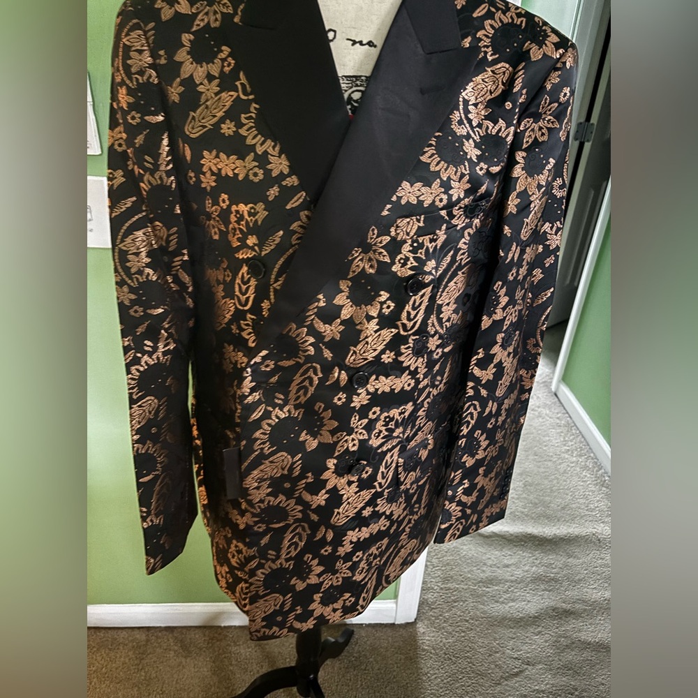 Floral Black and Gold Men's Blazer